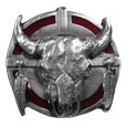 Buffalo Skull on Shield Lapel Pin